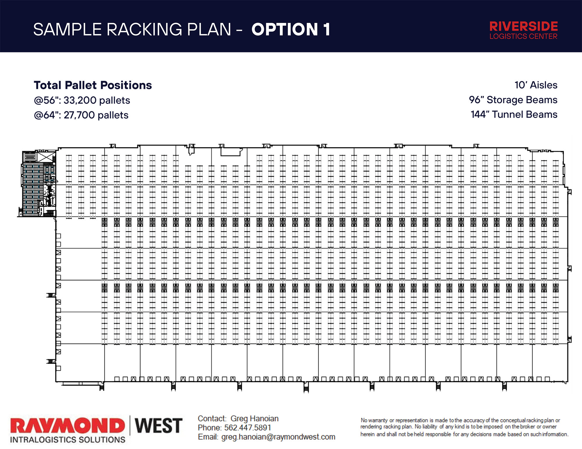 Riverside Logistics Center Racking Plan Option 1