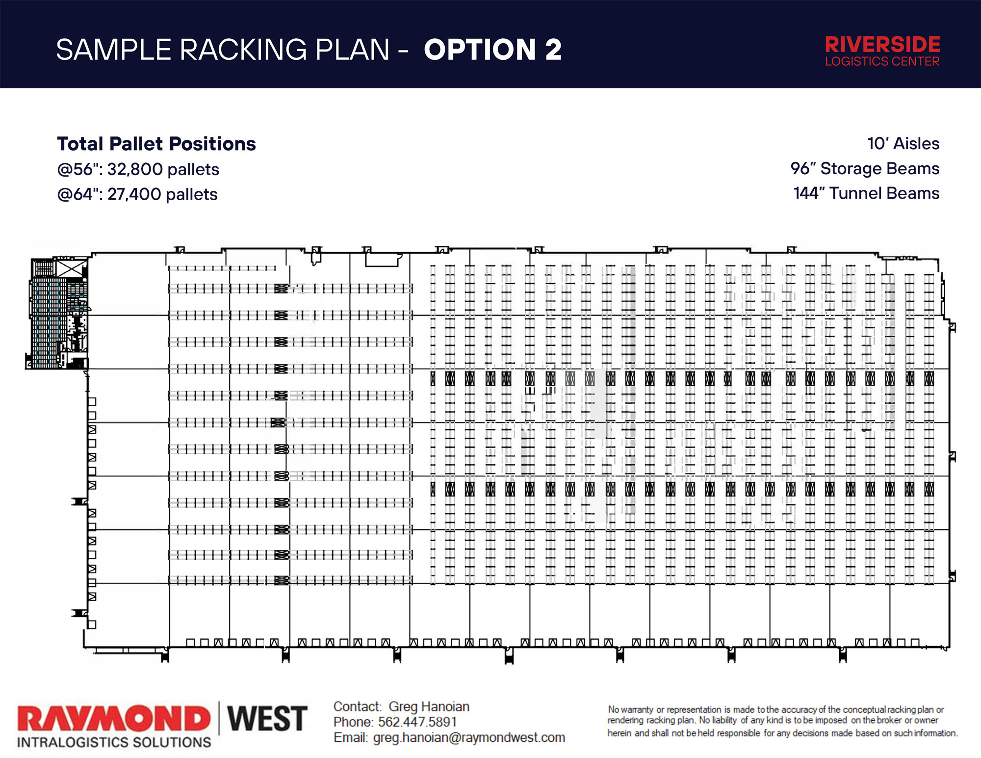 Riverside Logistics Center Racking Plan Option 2