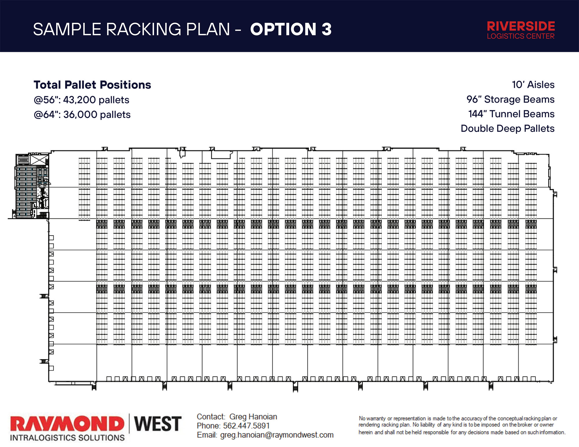 Riverside Logistics Center Racking Plan Option 3